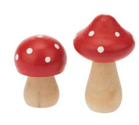 Champignon en bois, pointu x2